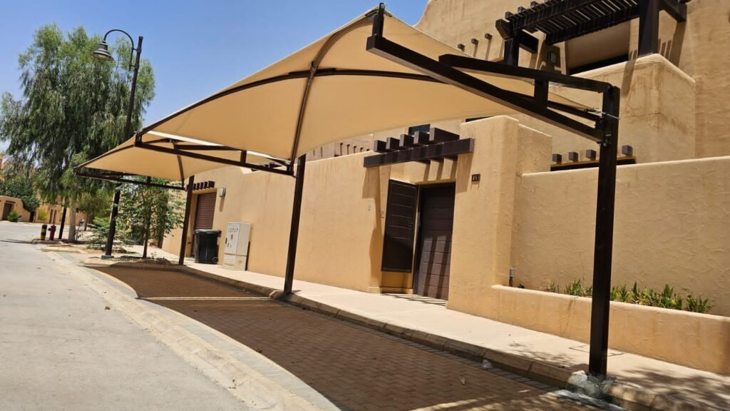 تركيب مظلات سيارات قماش خارجية